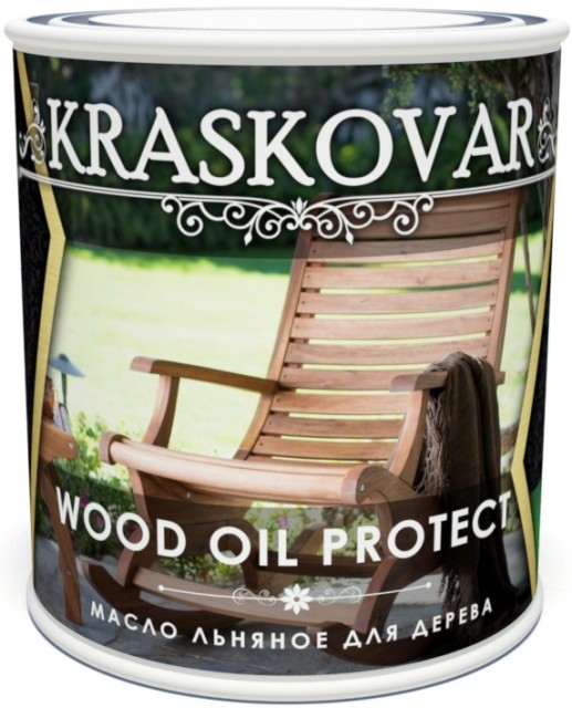 Масло льняное для дерева Kraskovar Wood Oil Protect 0,75л