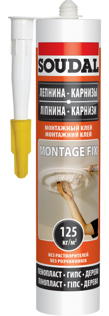 Клей универсальный на водной основе Soudal Montage Fix белый 280мл
