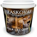 Лак-антисептик Kraskovar Aqua Lacquer для дерева и камня, белый 0,9л