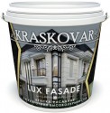 Краска фасадная Kraskovar LUX FASADE высокоукрывистая, сверхпрочная белая 0,9л