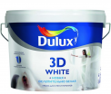 Краска DULUX 3D WHITE для потолка и стен ослепительно белая матовая база BW 9л